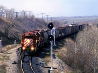 An eastbound manifest at Brickburn. May 8 and still only minor leafing on the trees! Sorry, Alberta, but I luv ya, but I will never move back there.