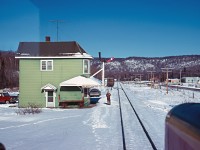 First No. 9 is northbound at Searchmont Station and will be getting 19Y orders from the Agent-Operator. It was a very cold but bright winter day.