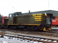   This unit, CFMG 102, was seen one day with a CN switcher in Hamilton yard.  I had no idea what it was, so wandered in for a photo or two. I don't expect any excitement over this image, but rather am appealing to those in the know out there to tell me something about this unit. Mainly, whose was it?? The CFMG as we know it, the "Chemin de fer de la Matapedia et du Golfe" according to the CTG did not come into existence until 1998, but this photo predates that event by 18 years. There must have been more of these on some roster somewhere.