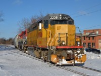 Returning from the Guelph industrial sector, GEXR 580 heads for the CN Guelph Sub towards Kitchener.