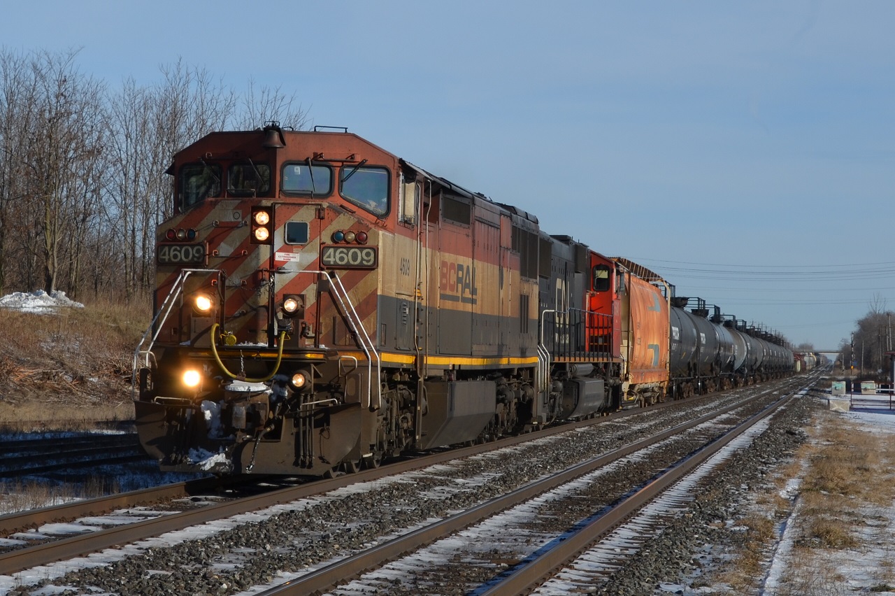 With CN traffic down, I was lucky enough to catch a train let alone decent leader. Here 331 heads West past the Woodstock VIA station. This was my first shot of a CN freight with my new Nikon 18-300mm. Not a bad train to test the lens out with!
