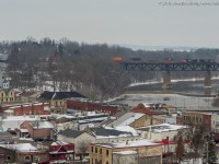 CN 148 is pictured passing high above the Grand River and the town of Paris with CN 2038 leading the way.  A quick run down Highway 99 would net me a second shot of the train at Copetown.