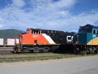 CN 2971 ON HALF THROTTLE PASSING BY VIA  EASTBOUND IN JASPER YARD