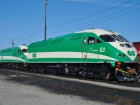 Here are Go MPI MP40PH-3C's awaiting delivery to GO transit.