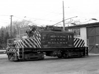 Grand River Railway electric freight motor 228 sits outside the GRR's shops in Preston ON. Passenger service had ended a few years earlier and at the time it was the "end of the line" for electric freight service as well: in 1961 the GRR dieselized its freight operations with SW1200RS and SW8 units owned by parent CPR.