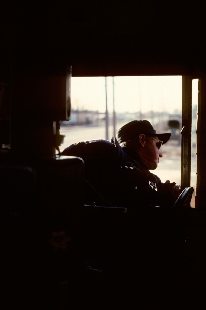 "2 cars Starlight"...."1 car Starlight"....."ease er up Starlight" .  CP's Starlight - the 70's Toronto - Hamilton turn periodically lifted CP 520XXX series 89' container flats at Obico. I have no idea where they were destined...there was no container on/off facility on the TH&B...but engineer Smokey Anderson - hand on the throttle...stoagie in the other hand...carefully makes the joint. In a few minutes....the train will call the CN for permission to proceed down to Canpa for the short run to Hamilton.