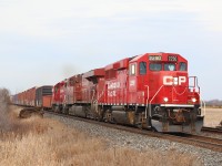 A second CP 241 with ECO GP20 2290 and GP38 3076 bracketing AC4400 8888 storm out of Hornby after stopping at the Expressway yard to inspect a hot wheel, after getting caught by the detector. 