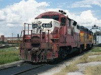 With all the Canadian Chessie power retired and stored, replacement units from the states started showing up.First WM chop nose GP9,s Despised by the crews and not just for there homely appearance,  replacements for these units wasn't far off. 