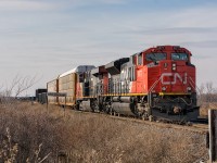 CN 330 with the 8877 in the lead at Blackwell on the Strathroy Sub.