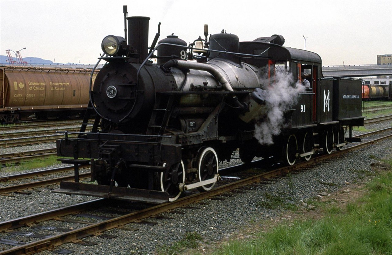 Rainier Scenic RR 91

Steam Expo was a gathering of several steam locomotives from around the world. It lasted a few days, but I was only there for the very beginning. All the locomotives (that made it on time) were staged and we were able to walk among them - that was probably the coolest part of the experience. I wonder if that would be possible today.....