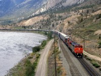 Eastbound auto train at Spences Bridge