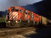 At 2020hrs, there is still plenty of daylight left in the day. This CP westbound manifest is pulling hard to accelerate the train out of Calgary.