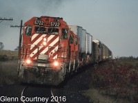 CPR SD40-2 5722 West heads into the setting sun at Wolverton.