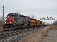 GEXR 431 approaches the Georgetown VIA station where it will take the CN Guelph Sub at CN Silver.
