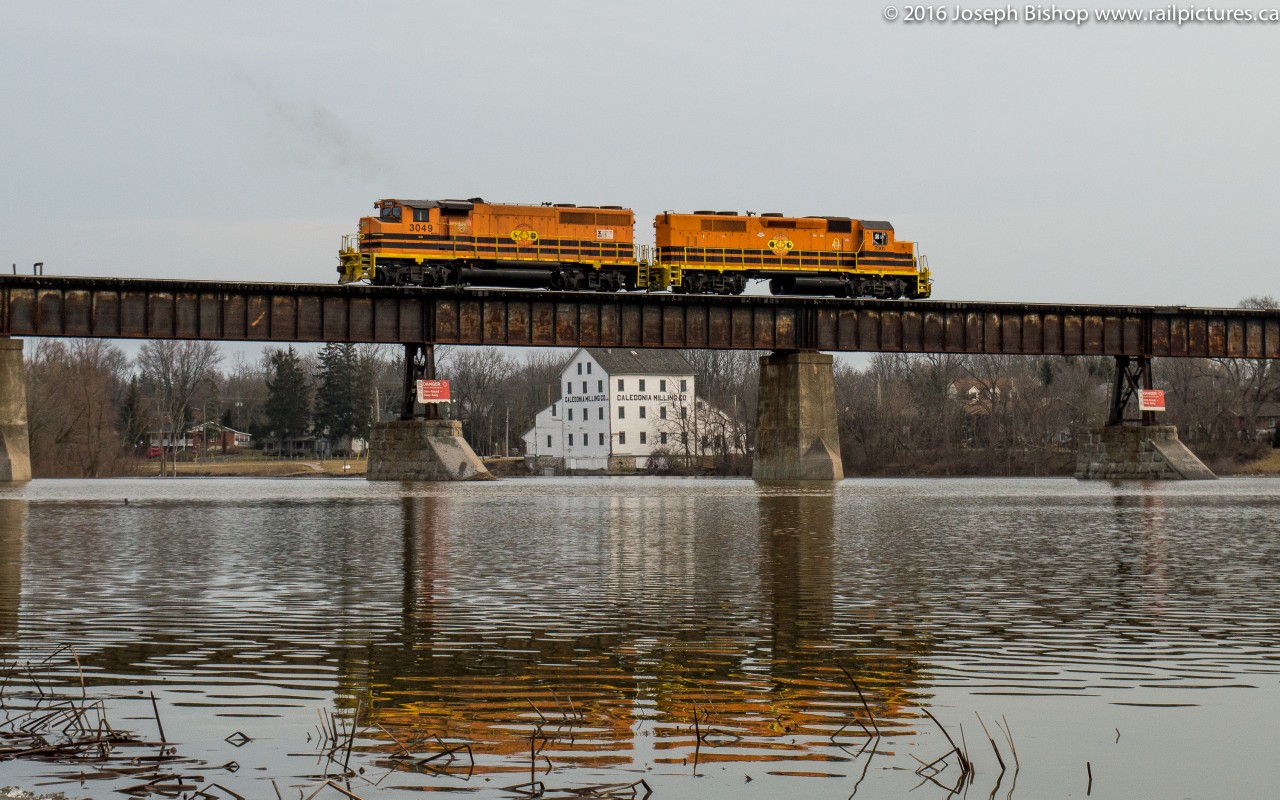 RLHH 595 heads back to Garnet light power with QGRY 2301 and RLHH 3049.  In a rare daylight move 595 ran from Garnet to Paris with a train for CN 331 to pick up.  They would then return to Garnet light power, the crew was probably hoping to make it home before the Superbowl began...I know I grabbed this shot and headed into town to join a party already in progress.