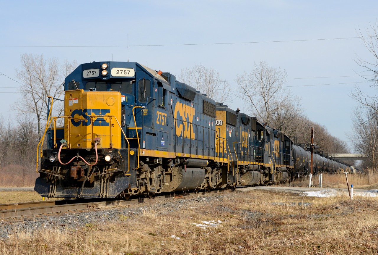 Railpictures.ca Marc Dease Photo The daily CSX train with a three