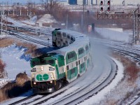 A westbound L10L setup races towards Whitby. The F59's are a nice change of scenery from the MP40's!