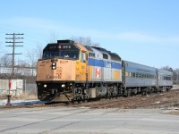 VIA train no. 85 crosses Alma Street in Guelph.