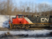 Wasting no time, CN 148 is hot on the heels of M384/501 who died on the hill due to coooold coooold temperatures and not enough air to recover the trainline. CN sent a puller crew (501) to assist but it took over an hour to pump enough air to operate the brakes. After a four hour delay, 501 finally got on the move, and in less than a hour you'd also see 148, 231, 435, and 422. During this time 551 ran from Aldershot to Milton to work the glass lead - busy times in Milton. Why were we out ? Oh yeah, that thing in the sky called Sun - makes -15 seem warmer  doesn't it :)



