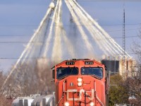CN 331 heads west through Ingersoll, passing by the VIA Station giving us a nice horn salute and a wave.