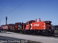 Back in the day when Canadian Pacific shared the switching of the Ford plant in Oakville their SW1200RS units mingled freely as seen here.  