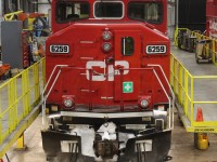 Former SOO SD60M is in for it's 60 day inspection. It's one of the only five widecab versions that SOO LINE originally took delivery of in 1989. It was painted into this CP scheme n 2013.