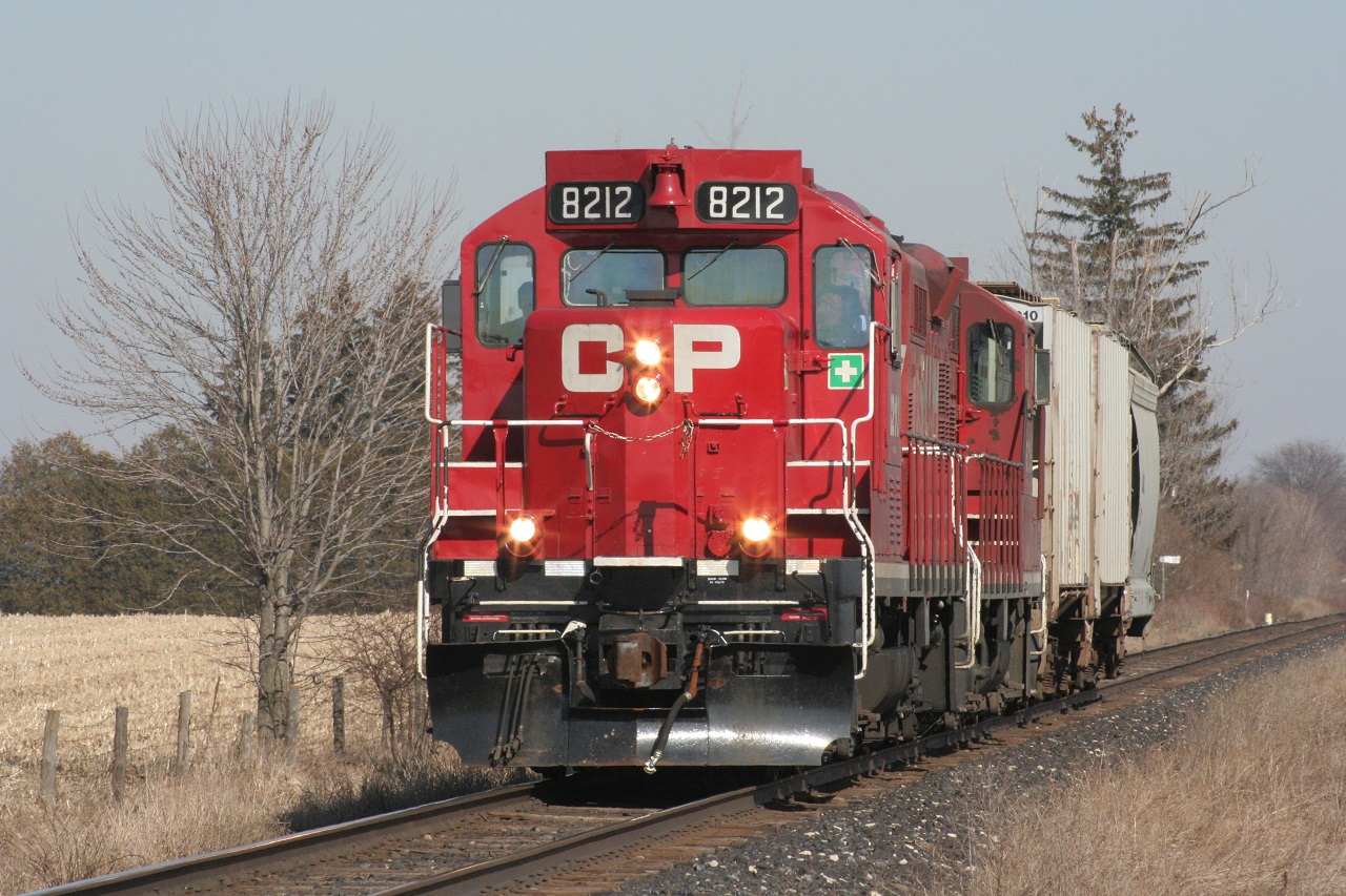 This image was taken 7 years ago. During these times, CP GP9s still dominated on locals. Pictured here is the Ham Turn (CP 525) I believe. I took this shot somewhere around the town of Thamesville.
