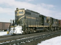  A somewhat unusual combination of CV 4929 and DW&P 3609 leads second 405 at Bowmanville on Feb. 23, 1967