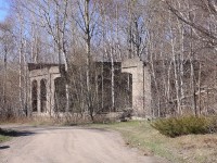 Depot Harbour, one of Ontario's largest ghost towns, was originally founded in the 1890s by lumber baron John Rudolphus Booth as the western terminus of his Ottawa, Arnprior and Parry Sound Railway (OA&PS).  At its peak the town had 1,600 permanent residents, along with a railway station and roundhouse, grain elevators, docks, hotels, stores and a church.  in 1904 Booth sold the railway to the Grand Trunk and it was subsequently inherited by CN in 1923.  After CN assumed control, they decided the roundhouse was not required in their network (with the facilities at South Parry so close nearby) and it was retired.  The 1930s were not kind to the old OA&PS - grain prices fell during the depression, a damaged bridge in Algonquin closed the western section of the line and the reconstruction of the Welland Canal reduced the importance of the town and railway.  By the end of the decade the town had fallen into disrepair and its population had plummeted.  

I found out about Depot Harbour in 2012 while reading Ron Brown's book "Ontario's Ghost Town Heritage" and learned that while the town had long since vanished, parts of the old roundhouse (made of concrete) still remained.  So the next time I visited the Parry Sound area I made a quick detour to Parry Island and took this picture.