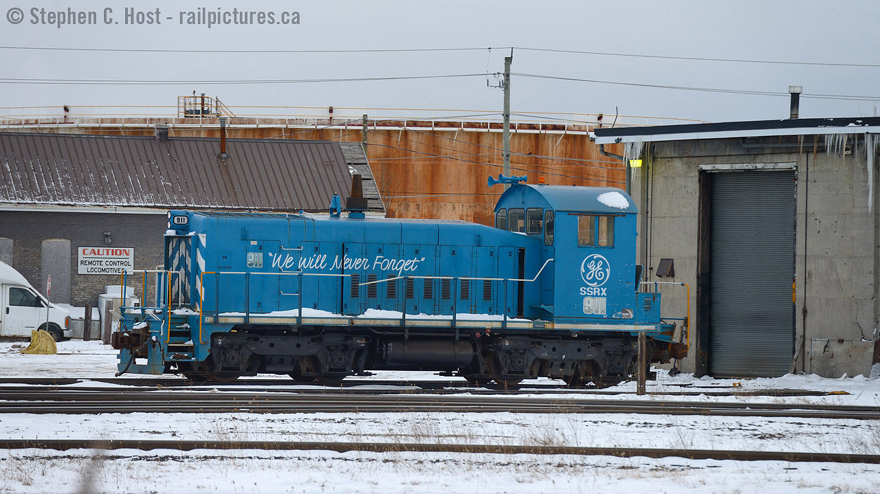 An engine in an interesting scheme that seems to convey history of its prior owner(s). This engine is likely to get repainted assuming LDS purchased it - most of their engines eventually see the LDS scheme unless they are sold to someone else who requests paint. At left is the former Roundhouse, and in the background is the former Bunkhouse now mothballed.