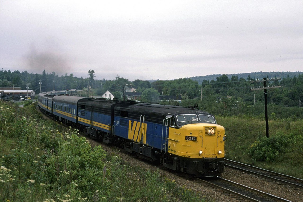 The eastbound "Atlantic" passes through Windsor Junction. There are two junctions here- the DAR connects just behind the photographer and just further beyond that, the line to Dartmouth splits off.