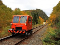 Every year we stayed in Agawa we'd run into the NARCOA folk running ahead of the tour train on their overnight journey up to Hearst and back. This year we had hiked down to the "112 Bridge" earlier to do some fishing and encountered them as we were making our way back. I always liked how the vivid colors of their speeders matched the Algoma foliage at this time of year!