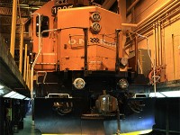 Ontario Northland GP 38-2 1809 undergoing routine maintenance in the ON North Bay Shops.