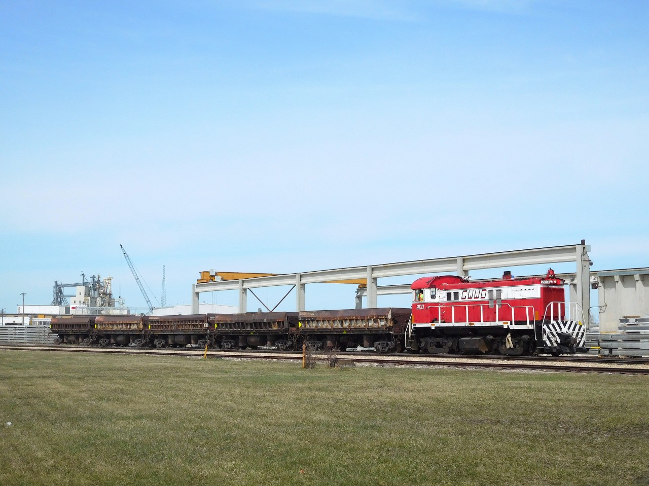 GWWD 200 is seen with a line of cars just outside of their yard along Dawson Road.