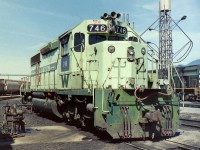 Acquired from O&W about one year earlier, BCR 746 (ex O&W 9953) was sitting in sun at the North Vancouver shops. Over the years I managed to photograph this unit more than once, but this is the shot that I liked the best!  