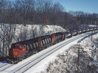 A trio of GP40-2Ws lead train #707 downgrade on the approach to Bayview. I don't if I knew where this train was heading with GATX TankTrains but I certainly don't remember today. 