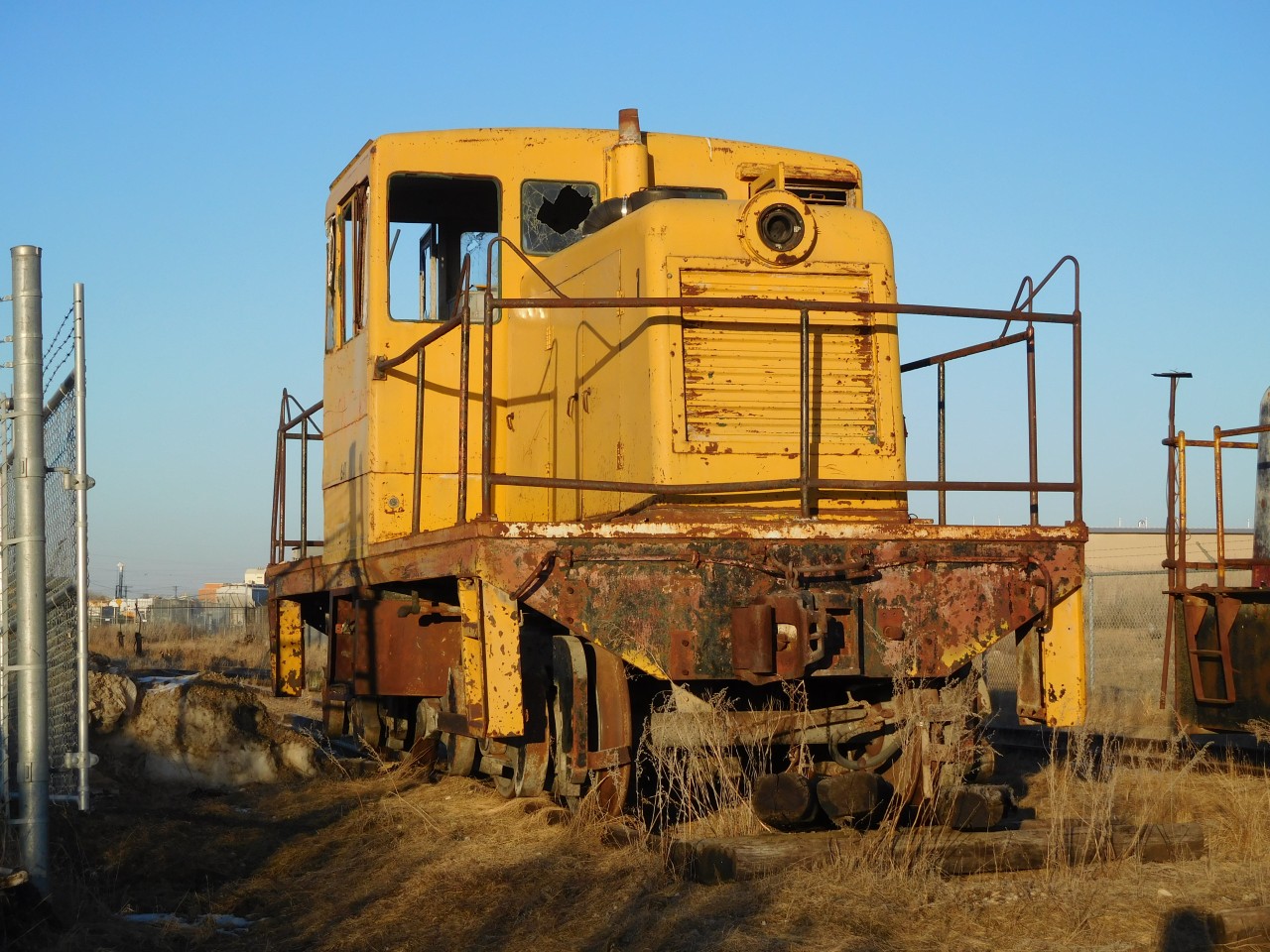 Canada Cement 641 (GE 50T) is seen sitting in the Fort Garry industrial, as it has for several years.