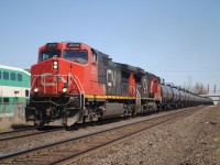 A HUGE CN A435 passes Georgetown on the north track.