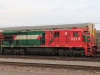 Former Santa Fe GE C30-7 #8056 and former FAIX #3614 shows up at Agincourt en route to new ownership after the bankruptcy of the Montreal Maine & Atlantic.