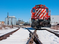 After completing a switch at AOC, the daily roadswitcher pauses for a bit before heading back to the interchange. 