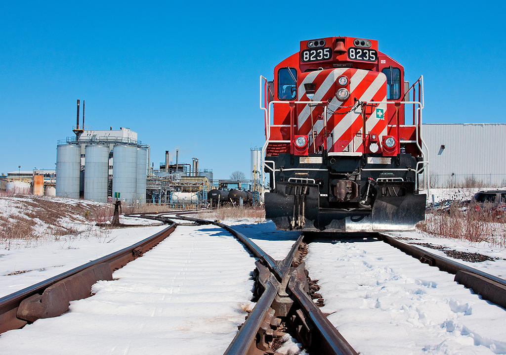 After completing a switch at AOC, the daily roadswitcher pauses for a bit before heading back to the interchange.