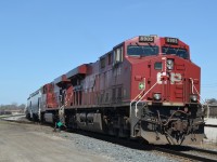 CP 8905 & CP 8820 shoves train back into CP Windsor yard to do a set-out and pick up.