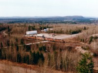 WC 6604, 6655, 3012 and 6506 are seen here at the west end of the yard at the great Wawa (Sinterville)Sinter Plant, enabling them to switch ore cars while at the facility. In the immediate foreground is Government Rd., which leads in from Wawa itself. I previously submitted an overview of the plant itself, <a href=http://www.railpictures.ca/?attachment_id=7796>Click Here</a>  Everything in the area, the operation itself, the huge plant, as well as the track for the whole subdivision was shut down and dismantled beginning not long after this photo was taken. 