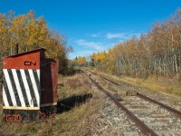 I'm not sure how many outhouses made it in to the zebra paint scheme, but this one survive's on the west end of the former BCR Dawson Creek Sub on the end of the former NAR. I was to go in for a closer look…….. 