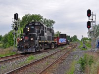 It's setting into evening, and it's almost time for the evening rush..aka, AMT 97 and CN 330. But to my surprise, a late Trillium would make the run through too. Luckily, the Seaway bridge was sky high in the air, or it would have had to wait for the Maple Leaf, making it even later. 