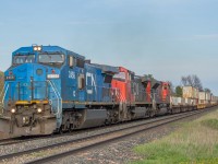 With a Blue Devil on point, 149 glides down the hill just outside Port Hope and heads West towards Newtonville.

IC 2456, IC 2705, CN 8851