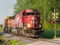 After working Wolverton yard, 147 is finally on the move again, and continues its journey westward out of Wolverton.

SOO 6053, BNSF 4566