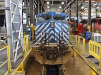 CEFX 1020 is in for it's scheduled maintenance inspection. The faded red SD40-2 to the right is STL&H 5560 waiting to get shipped out.