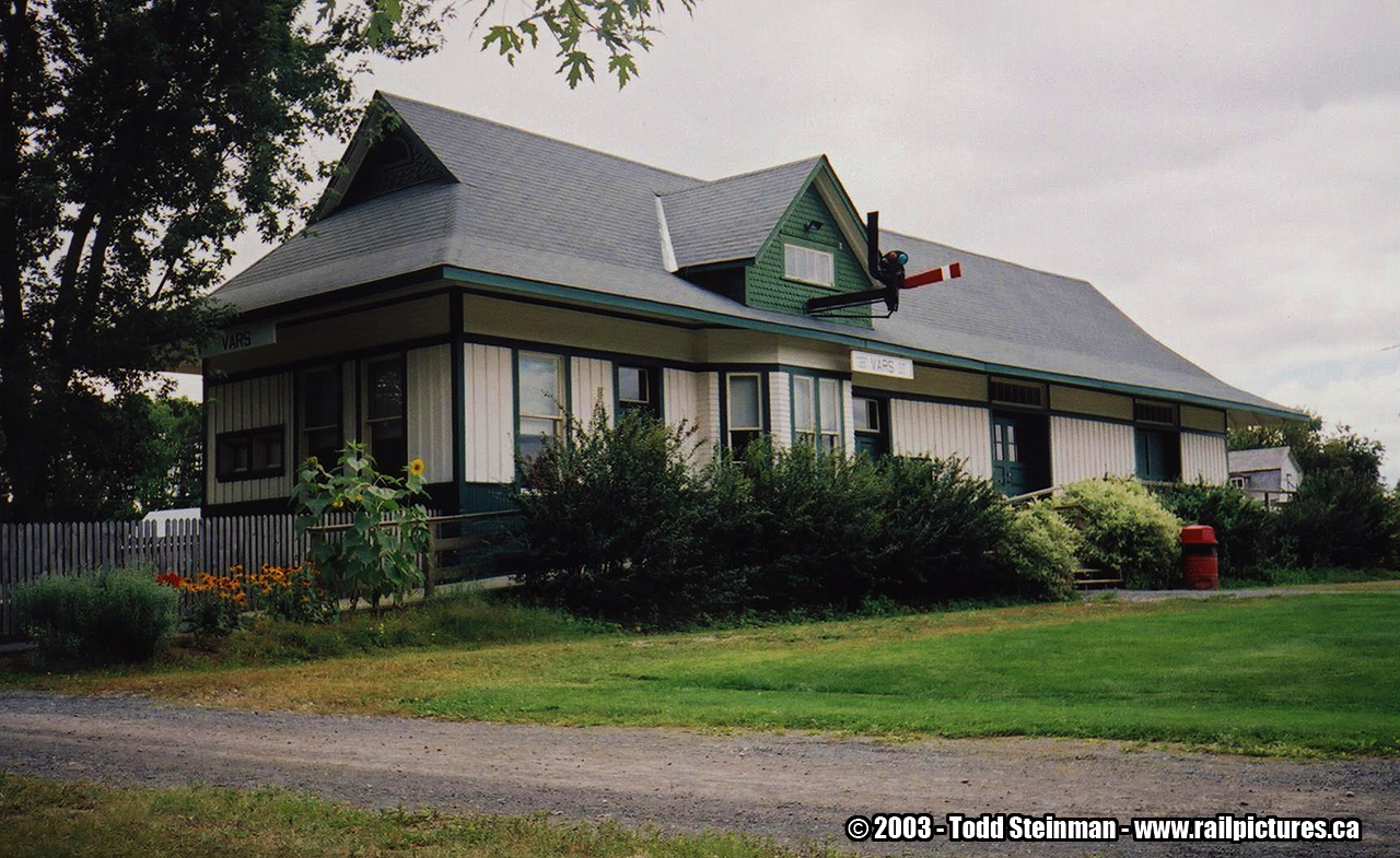 The relocated Vars train station at the Heritage Museum, just outside of the town of Cumberland. The station is similar in architecture to those that once stood at Moose Creek, Maxville, etc.