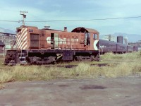 In this photograph, CP 6518 is sitting quietly near the steam era oil house @ CP Drake Street Yards. I stood back a distance from CP 6518 when I took its picture. I'm sure the idea at the time was to get a bit of the background items in as well. I guess this is what you do when you know you are running out of film. On the left side of the locomotive you can see the door leading into the old locomotive foreman's office. On the right side of the locomotive you can see 3 passenger cars, & one box car from the "BC Provincial Museum" train. The passenger cars are the "Skeena River", the "Kootenay River", the "Adventure", & the box car is the "Nanaimo River". 